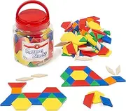 Learning Can Be Fun Solid Plastic Pattern Blocks Jar 126 Pieces