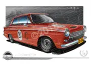 Bathurst Legends 1963 CORTINA HARRY FIRTH / BOB JANE A3 FRAMED PRINT (B001)