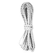 Flat Braided Leather Cord 5mm 5m White Craft Strip for Jewelry 16.4ft