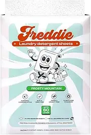 Freddie Laundry Detergent Sheets - Frosty Mountain Scent - 60 Loads (30 Sheets) - Concentrated Eco Friendly Liquid-less Strips