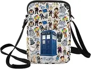 [BWWKTOP] Dr Who Crossbody Bag William & Patrick Doctor Series Fans Gift Police Box Messenger Shoulder Bag For TV Show Fans