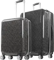 [Concept One] Hello Kitty 2 Piece Rolling Luggage, Hardside Suitcase with Spinner Wheels, 21 and 29 Inch, Black