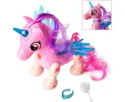 amdohai Unicorn Toys for Girls, Interactive Toy for Kids, Walking and Dancing Robot Pet, Birthday Gifts for Age 3 4 5 6 7 8 Year Old Girls Gift Idea( Pink