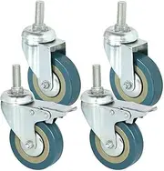 4pcs Heavy Duty 75mm Swivel Castor with Brake Trolley Casters Wheels for Furniture casters