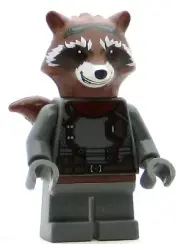 LEGO Super Heroes Minifigure Rocket Raccoon - Dark Gray Outfit (Genuine)