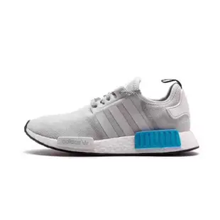 香港直郵正品 真品Adidas Originals Nmd 時尚慢跑鞋 淺灰白配水藍 40～45運動鞋 跑步鞋 籃球鞋