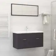 Bathroom Furniture Set Grey Chipboard