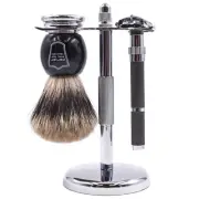 Parker 96R Shave Set - Safety Razor, Stand & 100% Pure Badger Brush Included