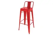 Bolero High Metal Bar Stools with Back Rests Red (Pack of 4) - Cafe Bar Stools (DL872) - DL872