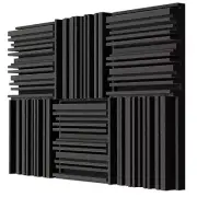 6 Pack 12x12x2 Inches Sound Absorbing Foam Wall Wedge Tile for Home Studio