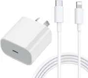 iPhone Fast Charger 20W Type-C PD Wall Charger with 2m/6FT Cable Compatible with iPhone 14/13/12/11 Pro XS Max iPad AirPods