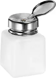uxcell Solvent Alcohol Dispenser 120ml(4oz) Push Down Liquid Dispenser Pump with Sealing Stainless Steel Lid for Acetone Solution, White