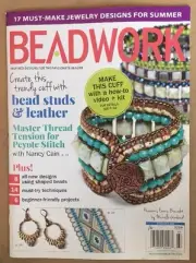Beadwork Bead Studs Leather Master Thread Jewelry June July 2015 FREE SHIPPING