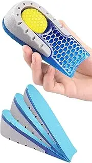 [Generic] Height Increase Insoles 1 Pair Shock Absorption Heel Cushion Pads Height Lift Shoes Inserts for Men Women Sports height increasing insole (Blue, 2.5cm)