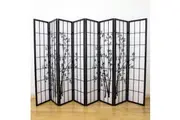 Zen Garden Room Divider Screen Black 8 Panel