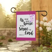 Jesus Garden & House Banner Pole not included lawn sign joshua scripture Bible