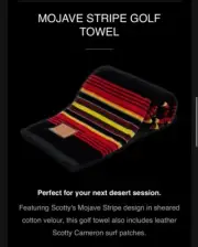 Scotty Cameron Vegas Towel Mojave Stripe Black Red Yellow 2024