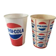 Set of 2 Pepsi Cola 8 oz Waxed Soda Cups New Old Unused Stock Lily Tulip Dixie