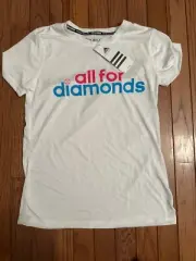 Adidas Unisex L, White Baseball T-Shirt Climalite