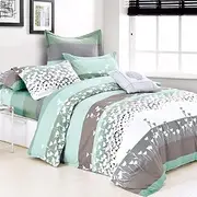 Luxor Linen Dreamfields 100% Cotton Fall in Love Soft Doona Duvet Quilt Cover Set, King Single