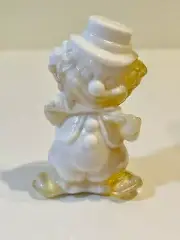 MOSSER GLASS - The Fiddler Clown 3.75" - White & Clear Yellow Slag - TUFFY