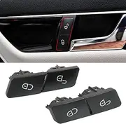 Jaronx Compatible Mercedes Benz Door Lock Button, Lock Unlock Button Set, Black, Push-Button, Manual, 4PCS (Left+Right)