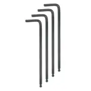 4pcs Ball End Hex Key Wrench 4mm L-Shape Long Arm Hexagon Metric Wrenches Black