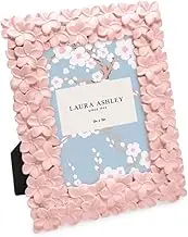 Laura Ashley 2x3 Pink Flower Textured Hand-Crafted Resin Picture Frame w/Easel & Hook for Tabletop & Wall Display, Decorative Floral Design Home Décor, Photo Gallery, Art (2x3, Pink)