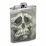 Tiki Statues D5 Flask 8oz Stainless Steel Hip Drinking Whiskey Polynesian