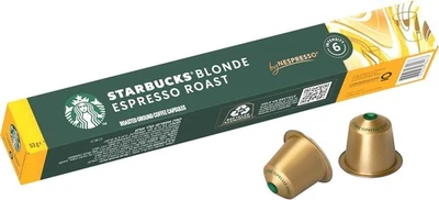 Starbucks by Nespresso Blonde Espresso Roast Coffee Pods 10 Capsules