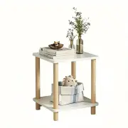 NNETM Sleek Wood-Based Panel and Hardwood Design Side Table
