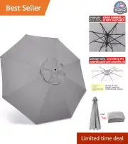 Durable 500 Denier Polyester Umbrella Canopy Replacement - Fits 8 Ribs