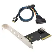 PCI-E 3.0 4.0 to SFF-8654 Slimline SAS Card Adapter and U.2 U2 SFF-8639 PCIE SSD