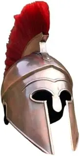 Medieval Warrior Greek Corinthian Wearable Armor Helmet with Plumes & Hairs | Leather Liner | Roman Trojan Warrior Knight Spartan LARP Costume