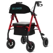 ELENKER All-Terrain Rollator Walker with 8” Non-Pneumatic Wheels, Sponge P