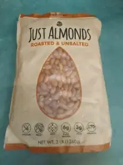 Just Roasted Almonds (Whole, Non-GMO, Certified Gluten Free (Un-Salted, 3LB)