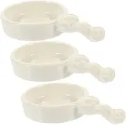 3Pcs Ruyi Ceramic Candle Holder, Tealight Candle Trays, Ceramic Wedding Candle Holder Essential Oil Burner Spoon, Tea Light Candle Holder White Porcelain Spoon