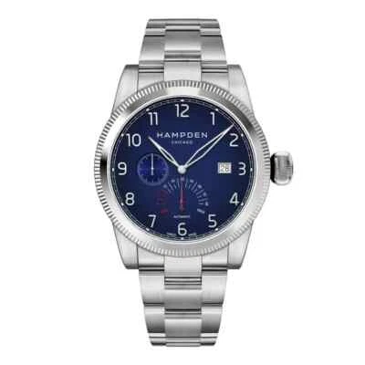 HAMPDEN MODEL 1: Sullivan Automatic Watch Power Reserve & Date - Navy Dial Swiss