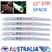 5X 5TPI 300mm Reciprocating Saw Blade Tree PRUNING ROOT Cutting THICK HEAVY DUTY