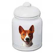 Basenji Red/White Ceramic Treat Jar