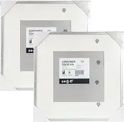 IKEA LOMVIKEN Aluminium Square Vinyl Record Photo Frames, 32 x 32cm (20 x 20 cm with Mat), Silver-Colour, 203.358.51 - Set of 2