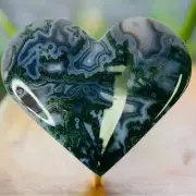 "AAA" Moss Agate Crystal Large Heart 623 grams