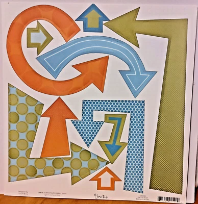 Scenic Route METROPOLIS DIE-CUT ARROWS 12x12 CARDSTOCK SHEET scrapbooking