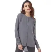Only Womens New Fallow LS Button Shirt Iron Gate UK 10 EU 38 LN190 YY 06