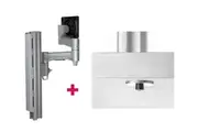 Atdec AWMS-4640 Single 460mm Monitor Arm + 400mm Post / 12kg (26.5lb) Flat Screen, 10kg (22lb) Curved Screen + Bolt-Through Desk Fixing, Silver