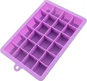Silicone 24 Grids Ice Cube Tray with Lid Mold Maker Tool Square Mould with Removable Lid Food (Purple)