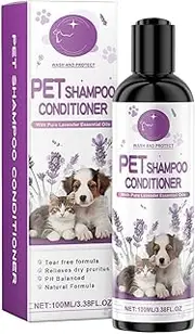 Shampoo Conditioner for Pets - Lavender Pet Detangler Natural 100ml Dog Shampoo,Moisturizing Deodorizing Puppy Shampoo Plant-Based Sensitive Skin Pet Supplies for Dogs