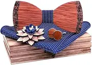 [HAMKVBPR] Men's Bow Tie Men Adjustable Handmade Wooden Bow Ties Pattern Wood Bow Tie Bowtie Neck Bowtie for Wedding for Party, Business