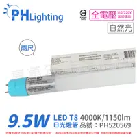 在飛比找PChome24h購物優惠-(4入) PHILIPS飛利浦 LED T8 2尺 9.5W