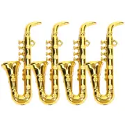 4 Pcs Mini Saxophone Miniature Musical Instruments Doll House Work